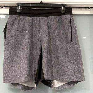 Lululemon men’s grey shorts linerless 7” inseam M